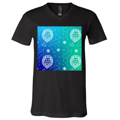 Leo Zodiac Astrology V-Neck T-Shirt