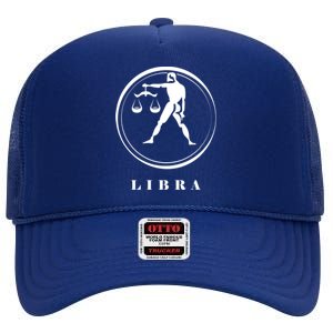 Libra Zodiac Astrology Sign Great Gift High Crown Mesh Back Trucker Hat