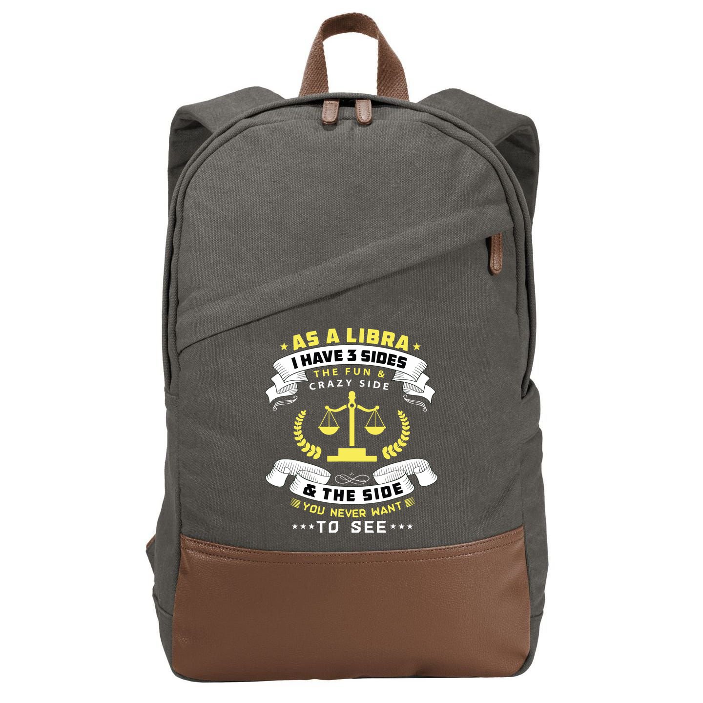 Libra Zodiac Birthday Horoscope Sign Libra Cotton Canvas Backpack