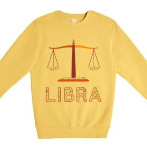 Libra Zodiac Fall Libra Birthday Gift Premium Crewneck Sweatshirt