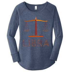 Libra Zodiac Fall Libra Birthday Gift Women's Perfect Tri Tunic Long Sleeve Shirt