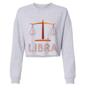 Libra Zodiac Fall Libra Birthday Gift Cropped Pullover Crew