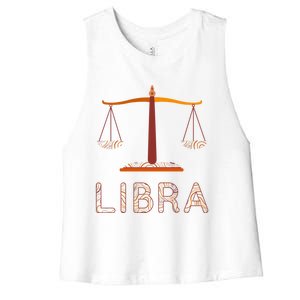 Libra Zodiac Fall Libra Birthday Gift Women's Racerback Cropped Tank