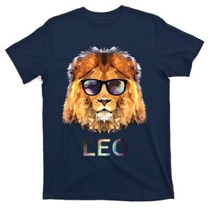 Leo Zodiac Lion With Cool Sunglasses Birthday T-Shirt