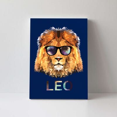 Leo Zodiac Lion With Cool Sunglasses Birthday Canvas