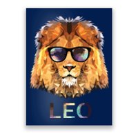 Leo Zodiac Lion With Cool Sunglasses Birthday Poster