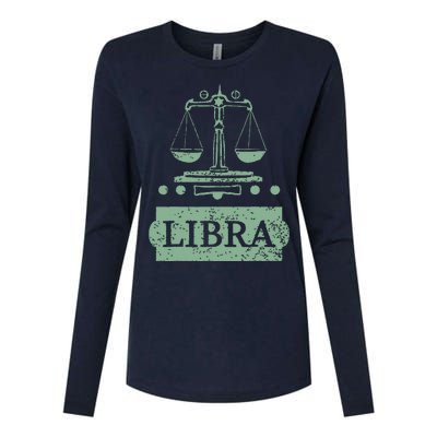 Libra Zodiac Womens Cotton Relaxed Long Sleeve T-Shirt