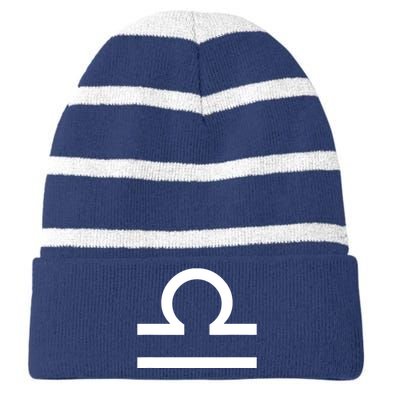 Libra Zodiac Striped Beanie with Solid Band