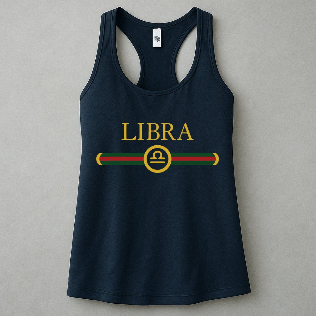 Libra Zodiac October Sep Birthday Graphic Art Libra Sign Womens Tank Top