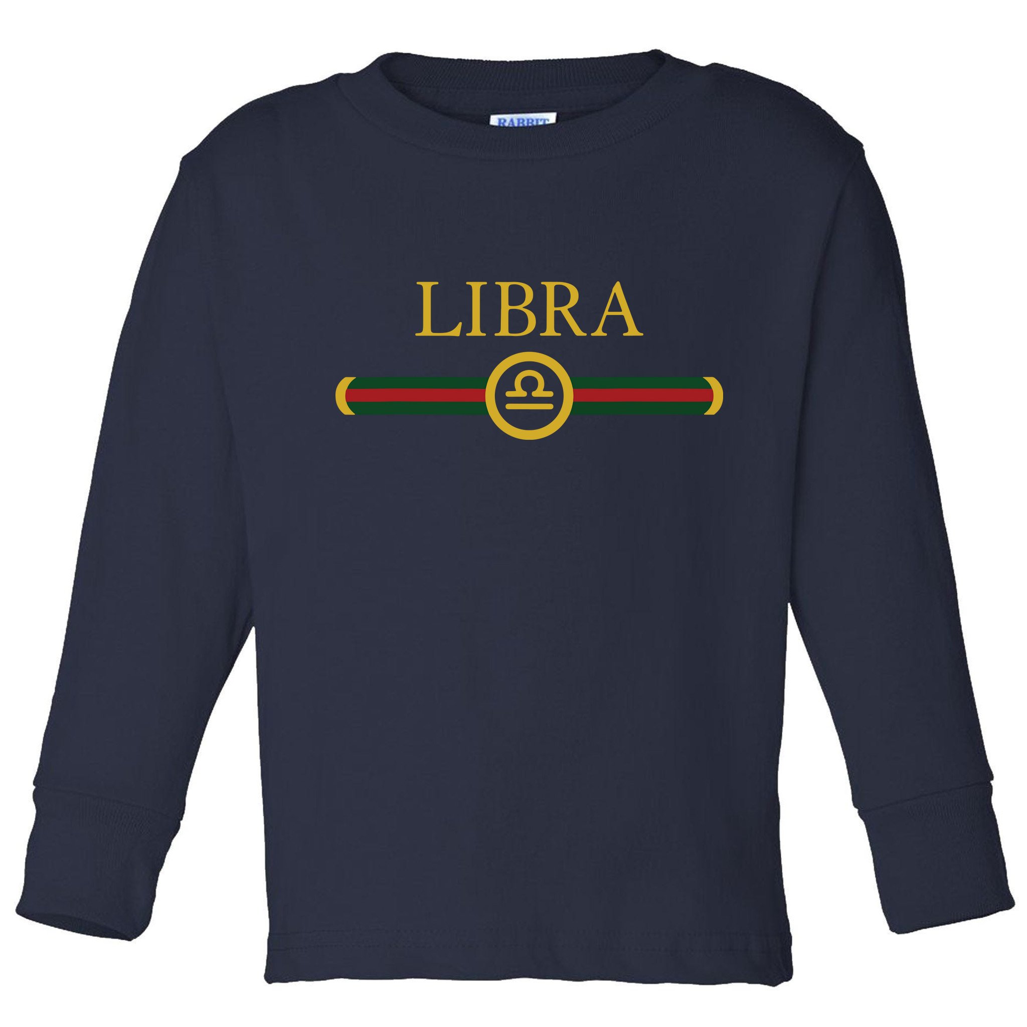 Libra Zodiac October Sep Birthday Graphic Art Libra Sign Toddler Long Sleeve Shirt