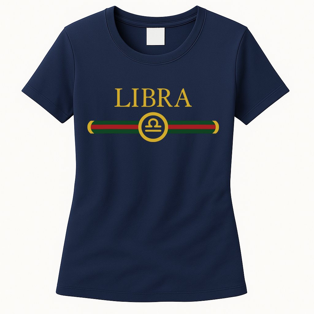 Libra Zodiac October Sep Birthday Graphic Art Libra Sign Womens T-Shirt