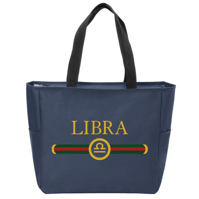Libra Zodiac October Sep Birthday Graphic Art Libra Sign Zip Tote Bag