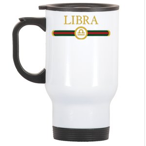 Libra Zodiac October Sep Birthday Graphic Art Libra Sign Stainless Steel Travel Mug