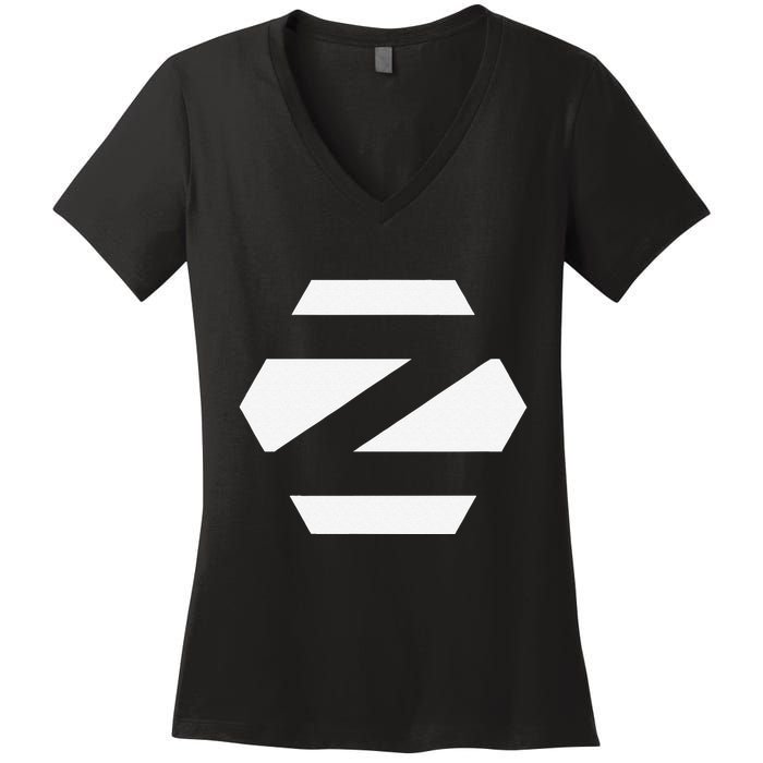 Linux Zorin Os With White Logo Open Source Os Women's V-Neck T-Shirt