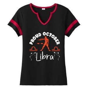 Libra Zodiac: Proud October Libra Gift Ladies Halftime Notch Neck Tee