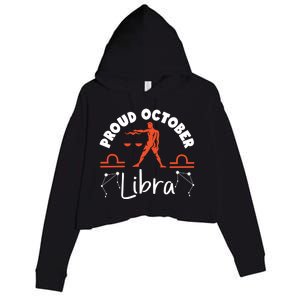 Libra Zodiac: Proud October Libra Gift Crop Fleece Hoodie