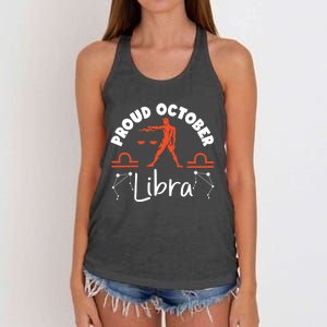 Libra Zodiac: Proud October Libra Gift Women's Knotted Racerback Tank