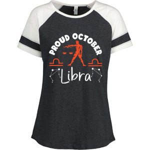 Libra Zodiac: Proud October Libra Gift Enza Ladies Jersey Colorblock Tee