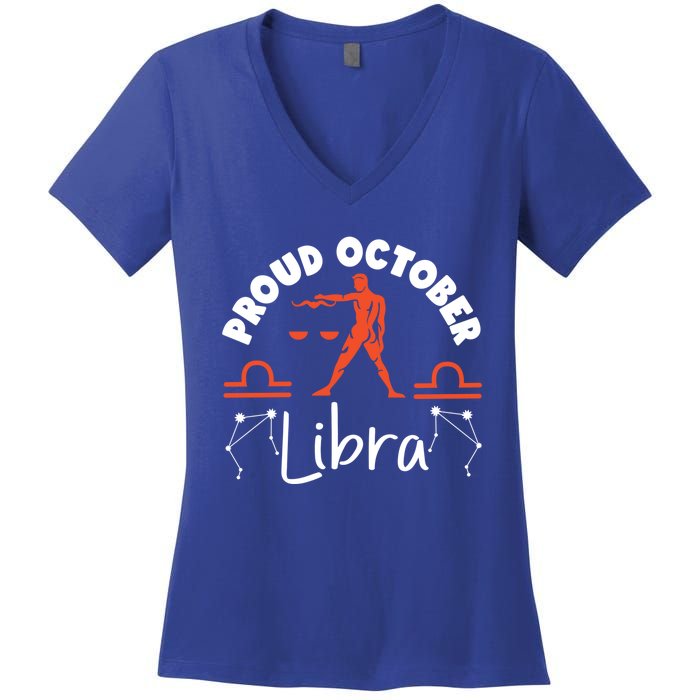 Libra Zodiac: Proud October Libra Gift Women's V-Neck T-Shirt