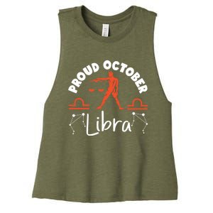 Libra Zodiac: Proud October Libra Gift Women's Racerback Cropped Tank