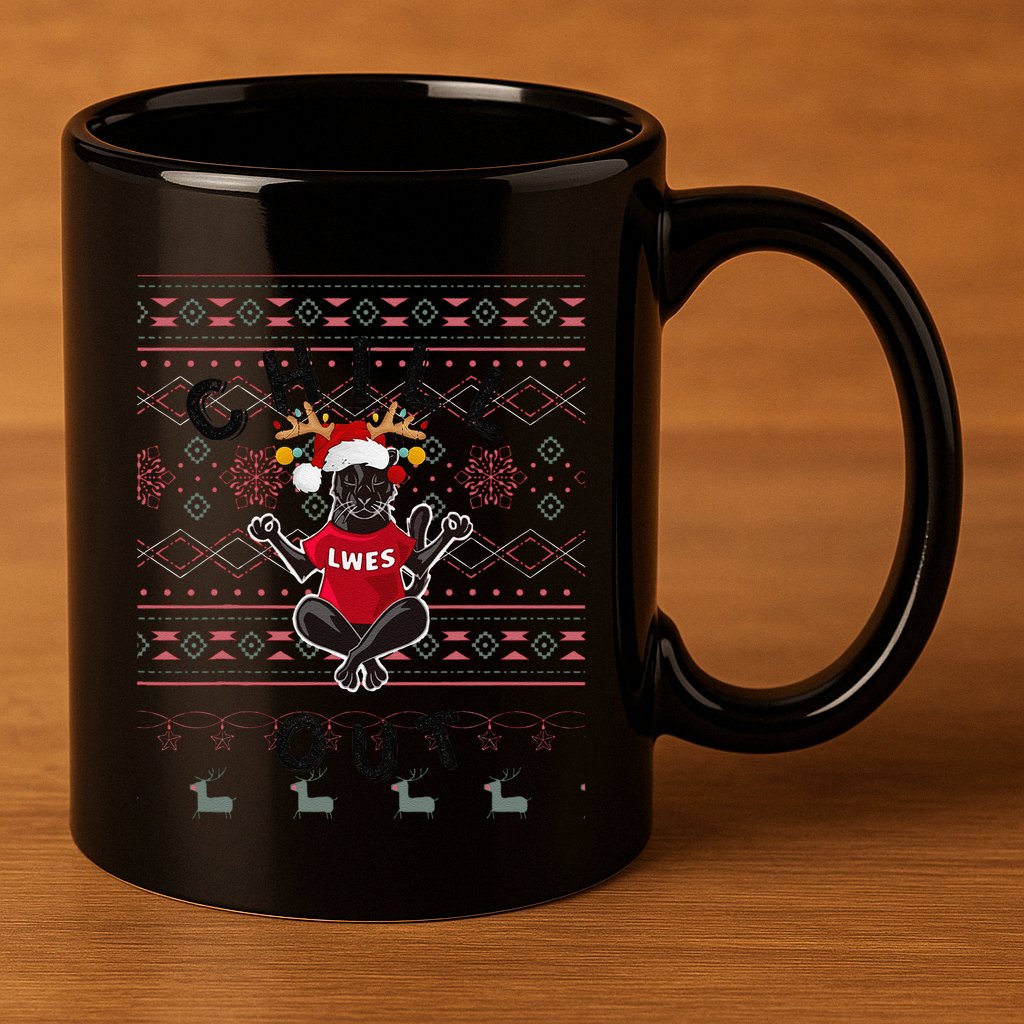 Lwes Zen Panther Ugly Sweater 11oz C Handle Ceramic Mug