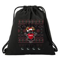 Lwes Zen Panther Ugly Sweater Drawstring Bag
