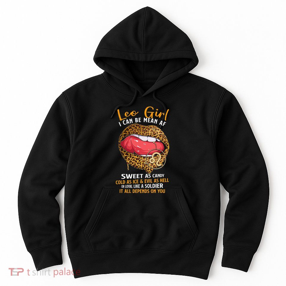 Leo Zodiac Sign Sweet As Candy Leopard Lip Hoodie