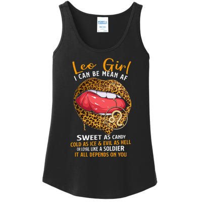 Leo Zodiac Sign Sweet As Candy Leopard Lip Ladies Essential Tank