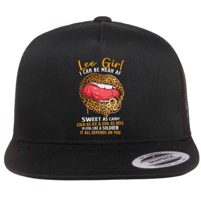 Leo Zodiac Sign Sweet As Candy Leopard Lip Flatbill Hat