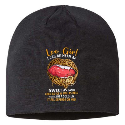 Leo Zodiac Sign Sweet As Candy Leopard Lip Sustainable Beanie