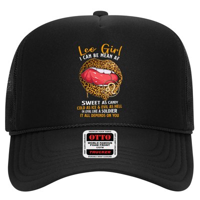 Leo Zodiac Sign Sweet As Candy Leopard Lip Trucker Hat