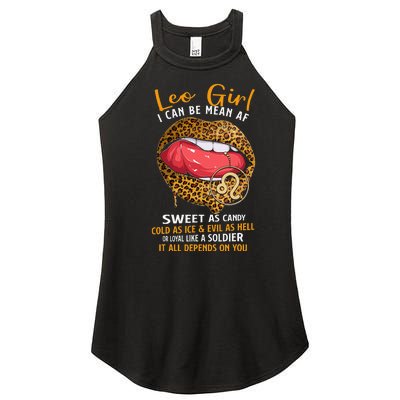 Leo Zodiac Sign Sweet As Candy Leopard Lip Women’s Perfect Tri Rocker Tank