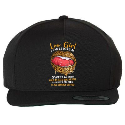 Leo Zodiac Sign Sweet As Candy Leopard Lip Wool Snapback Cap