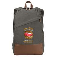 Leo Zodiac Sign Sweet As Candy Leopard Lip Cotton Canvas Backpack