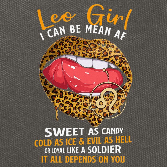 Leo Zodiac Sign Sweet As Candy Leopard Lip Cotton Canvas Backpack