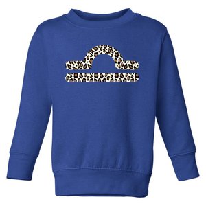 Libra Zodiac Sign Leopard Gift Toddler Sweatshirt