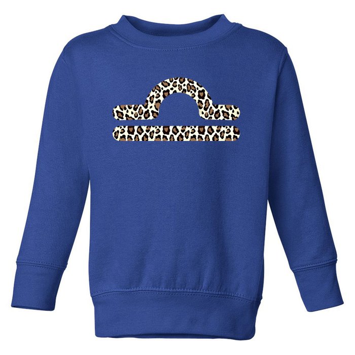 Libra Zodiac Sign Leopard Gift Toddler Sweatshirt