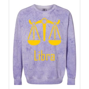 Libra Zodiac Scales Birthday Horoscope Sign Astrology Funny Gift Colorblast Crewneck Sweatshirt