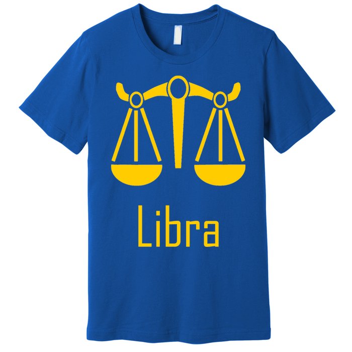 Libra Zodiac Scales Birthday Horoscope Sign Astrology Funny Gift Premium T-Shirt