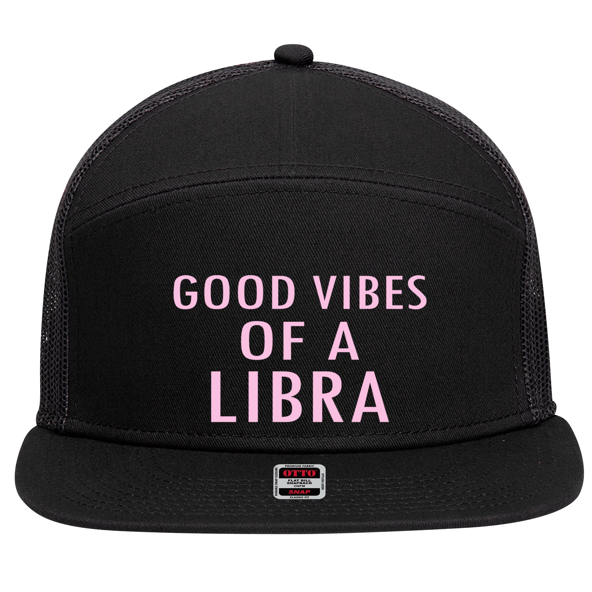 Libra Zodiac Sign Embrace Your Astrological Identity Gift 7 Panel Mesh Trucker Snapback Hat