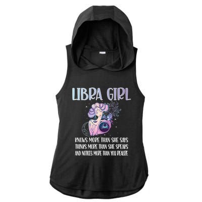 Libra Zodiac Sign Libra Horoscope Astrology Meaningful Gift Ladies PosiCharge Tri-Blend Wicking Draft Hoodie Tank