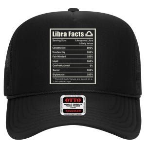 Libra Zodiac Sign Fun Facts Wo Birthday High Crown Mesh Back Trucker Hat