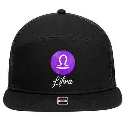 Libra Zodiac Sign 7 Panel Mesh Trucker Snapback Hat