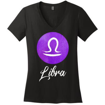 Libra Zodiac Sign Women's V-Neck T-Shirt