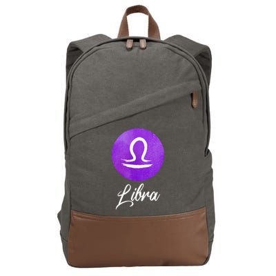 Libra Zodiac Sign Cotton Canvas Backpack