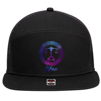 Libra Zodiac Sign 7 Panel Mesh Trucker Snapback Hat