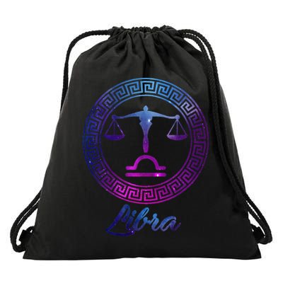 Libra Zodiac Sign Drawstring Bag