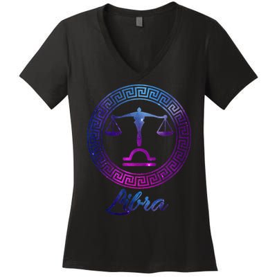 Libra Zodiac Sign Women's V-Neck T-Shirt