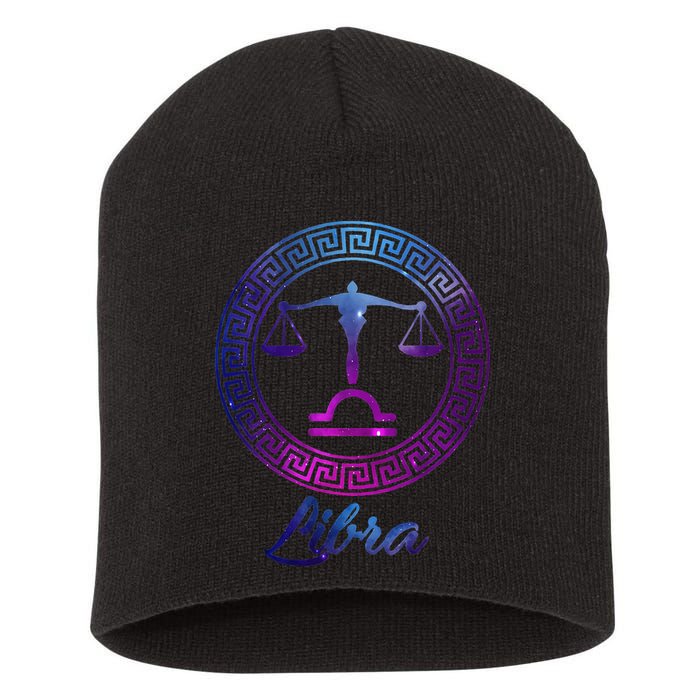 Libra Zodiac Sign Short Acrylic Beanie