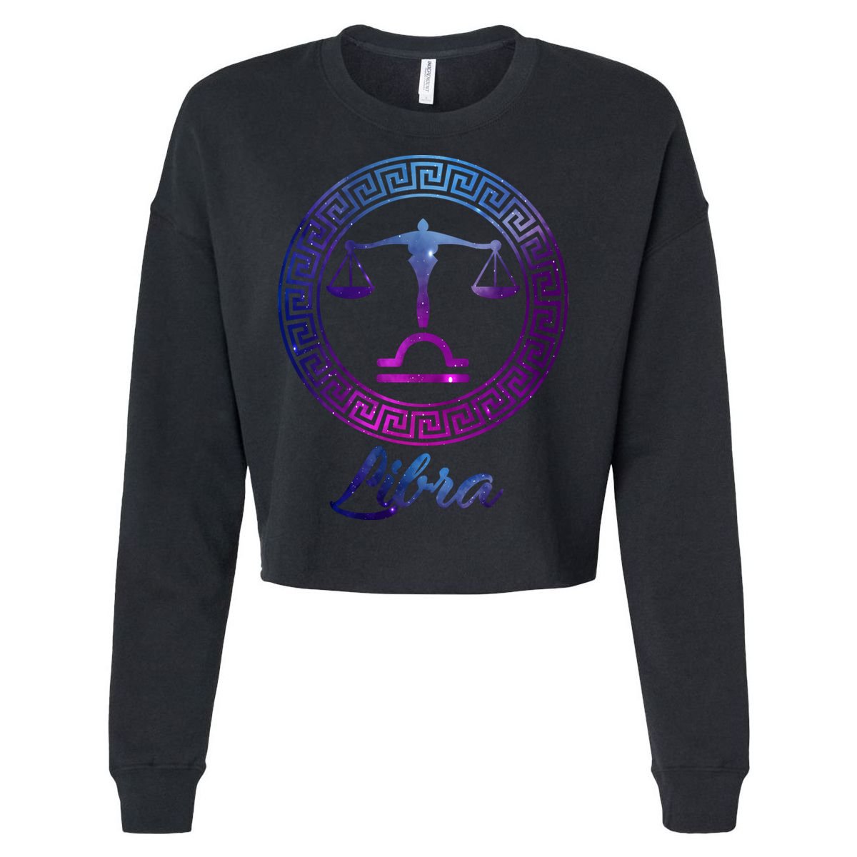 Libra Zodiac Sign Gift Cropped Pullover Crew